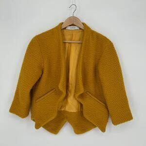 Thakoon Mustard Yellow Alpaca Blend Blazer Jacket Women's Size 2 Fall Chic